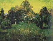 Vincent Van Gogh Public Park with Weeping Willow :The Poet's Garden i (nn04) oil on canvas